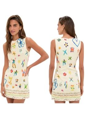 NWT Alémais High Scoop Neck Sleeveless Sidi Mini Dress Yellow Size: 8
